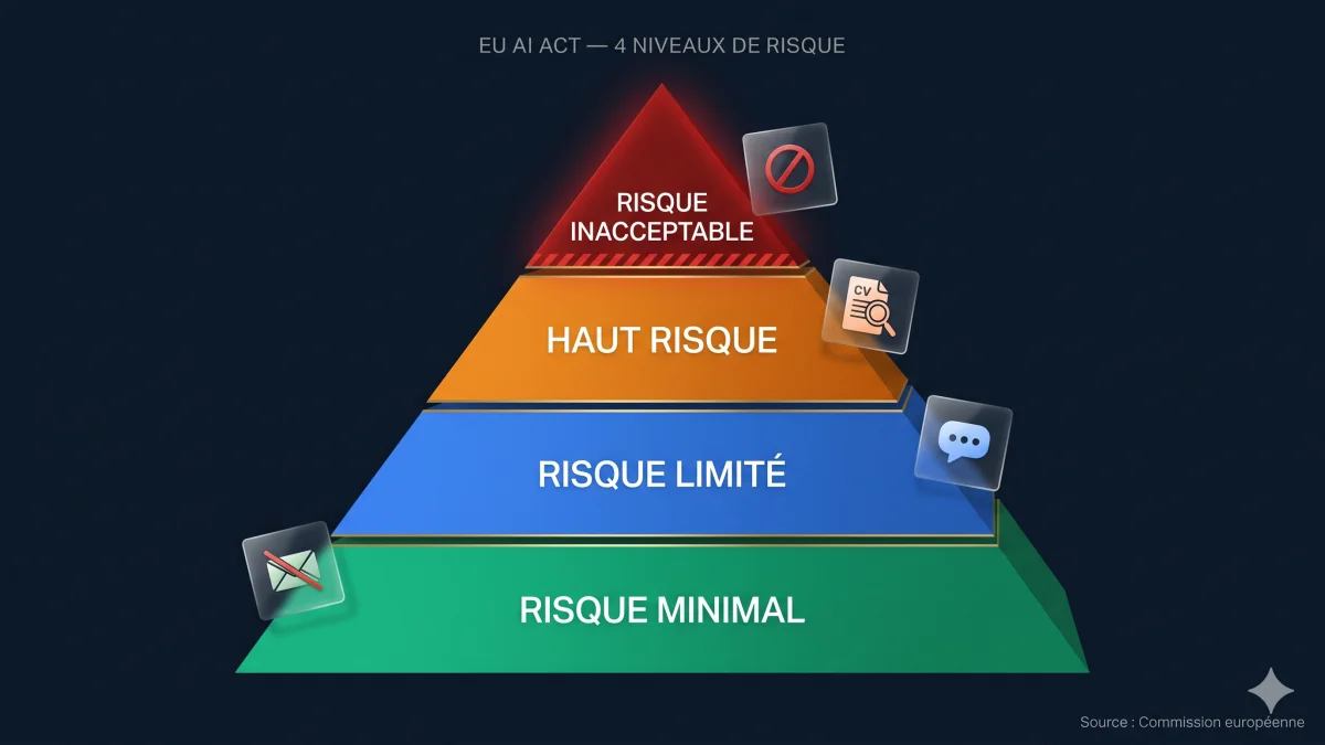 Les 4 niveaux de risque de l'EU AI Act pour les PME
