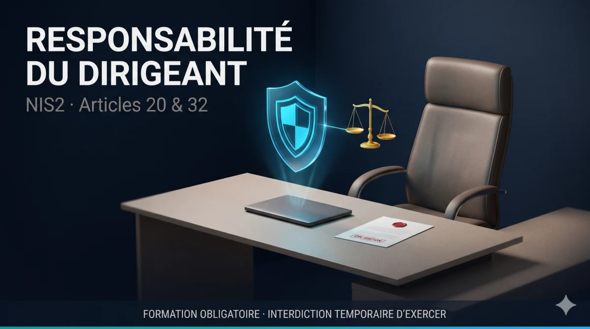NIS2 : la responsabilité de la cybersécurité remonte au dirigeant, avec formation obligatoire et risque d'interdiction d'exercer