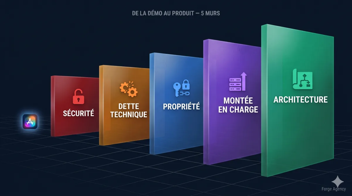 Les 5 murs du vibe coding quand une démo devient un produit en production